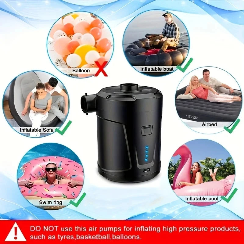 Portable air pump outdoor camping air mattress swimming pool swimming ring inflatable sofa air pump home