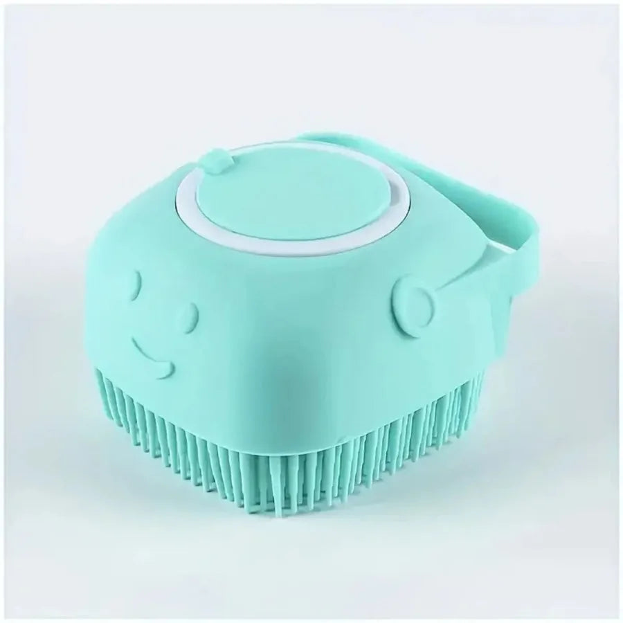 1pcs Soft Dog Bath Brush - Gentle Massage with Shampoo Dispenser - Efficient Cat Grooming Brush for a Paws-itive Cleanin