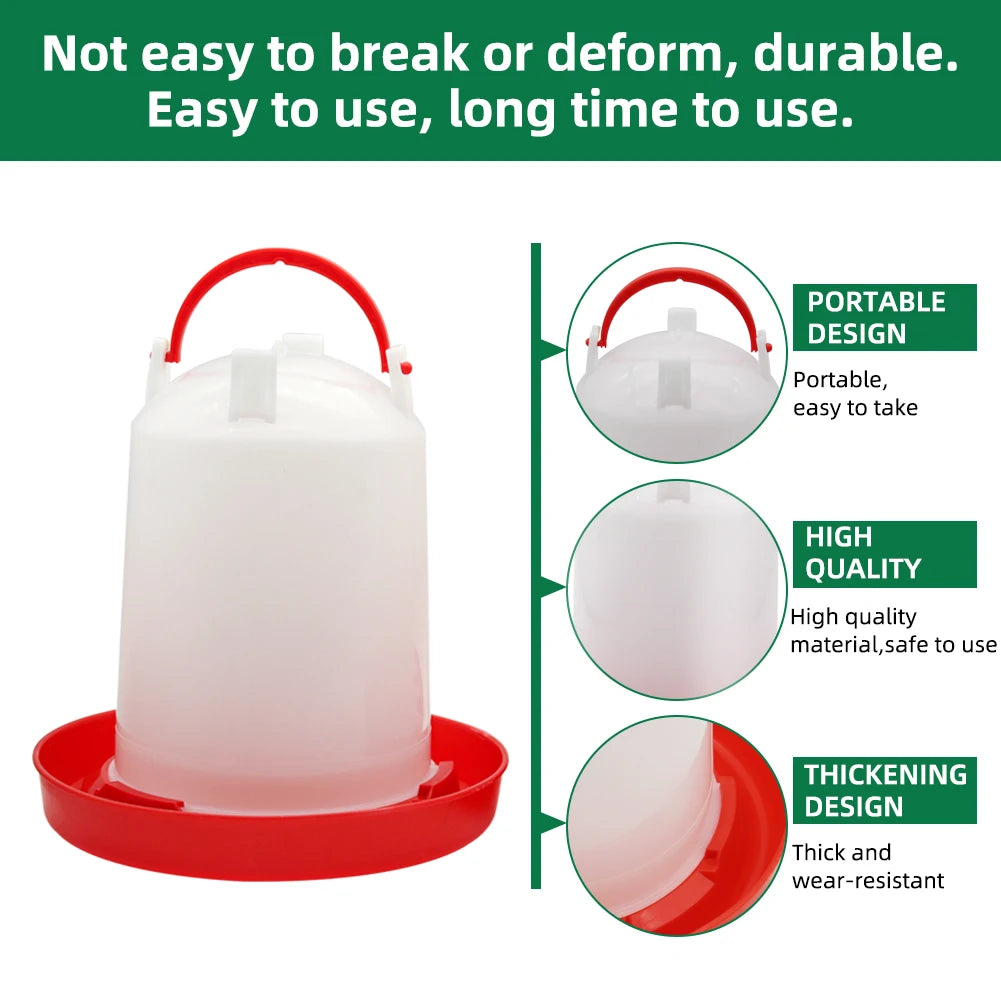 Plastic 1.5Kg/3Kg Chicken Feeder & Chicken Drinker Farm Animal Poultry Automatic Feeding Supplies Chicken Feed and Water Bucket