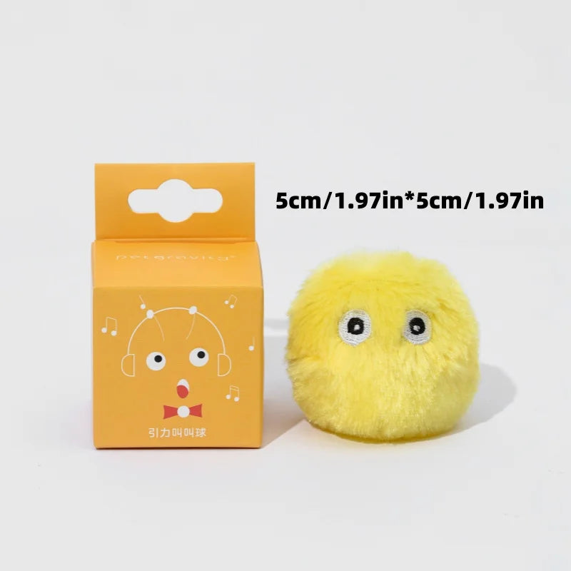 Pelota interactiva inteligente para gatos, juguete de peluche eléctrico con hierba gatera para entrenamiento, juguete con sonido táctil para mascotas, pelota de juguete con chirrido.