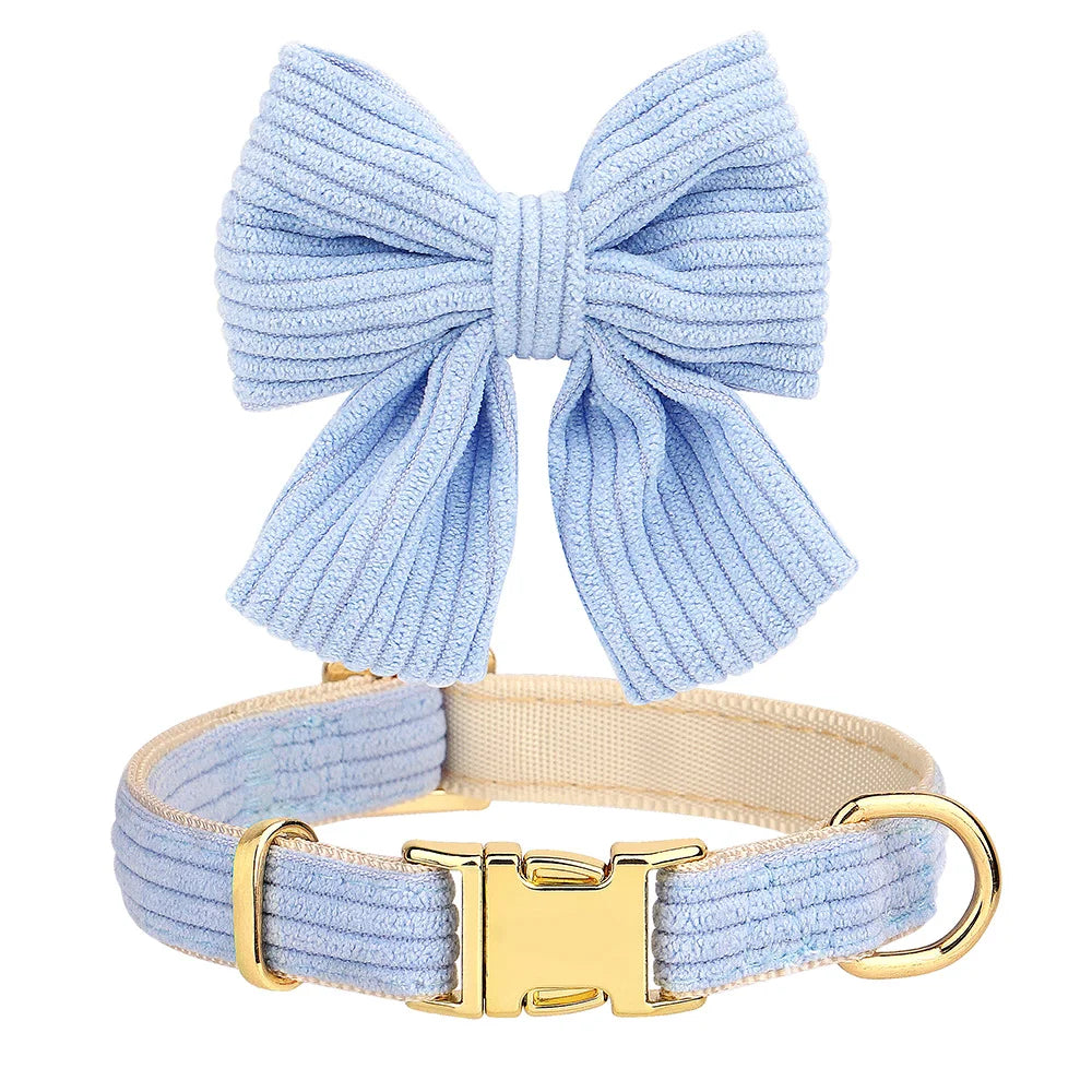 3PCS Dog Collar Harness Leash Set Breathable Dog Harnesses Soft Velvet Puppy Necklace With Bowknot Pet Walking Rope For Dogs Pug