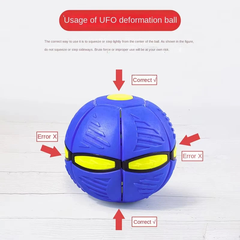 Magic Flying Saucer Ball Bouncy Stomp Ball Puzzle Pet Children's Toys Indoor Outdoor Decompression Transformation Sports Balls
