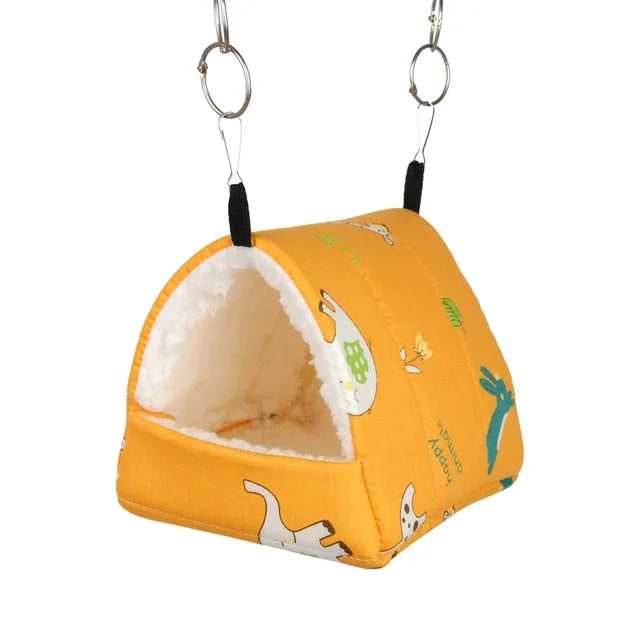 Pet cage Cute bird bed, mini cage, rabbit, squirrel mat, guinea pig nest, hamster house, small bed, pet hanging cage, winter