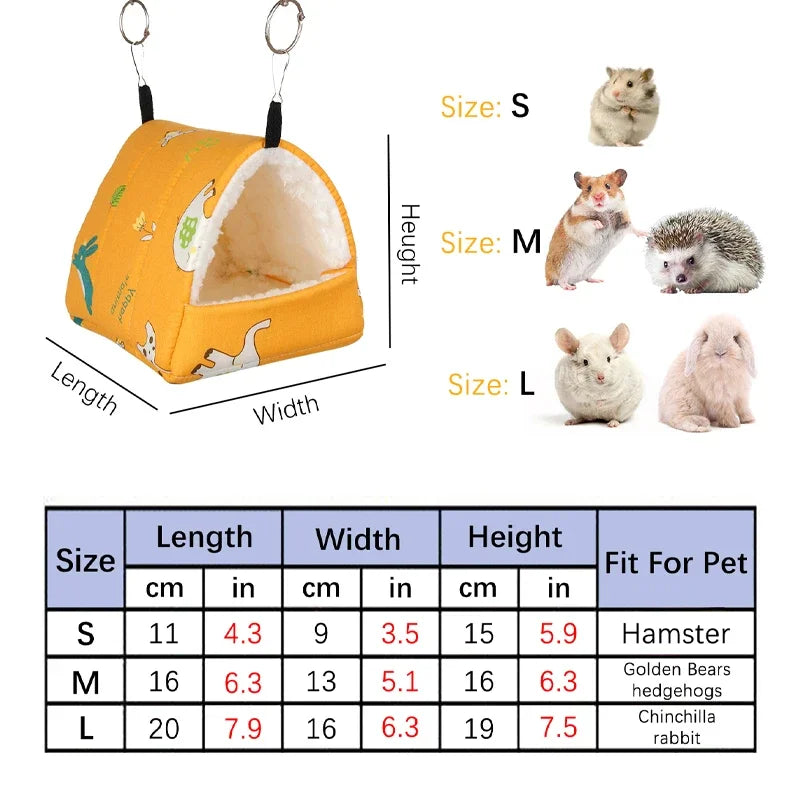 Pet cage Cute bird bed, mini cage, rabbit, squirrel mat, guinea pig nest, hamster house, small bed, pet hanging cage, winter
