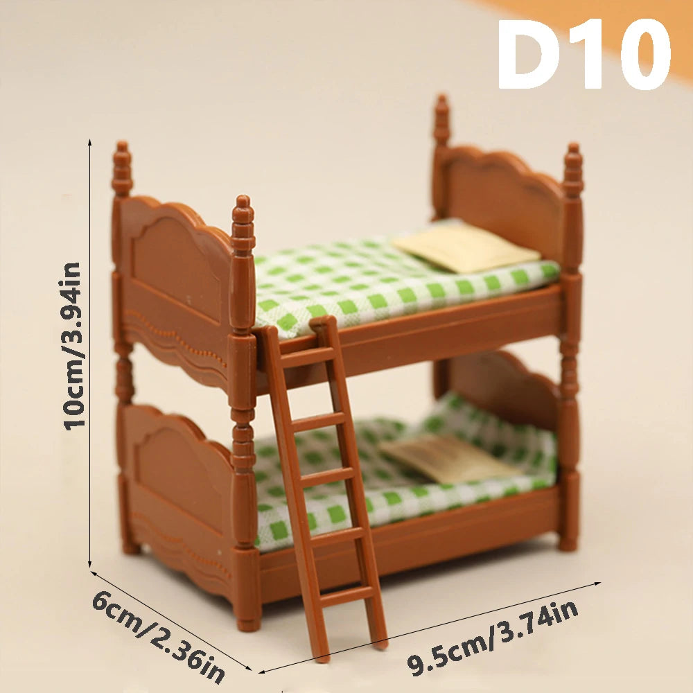 1:12 Miniature Furniture Forest Family Kitchen Toy Dining Table Dollhouse Accessories Bathroom Pretend Play For Girl Gifts Toys