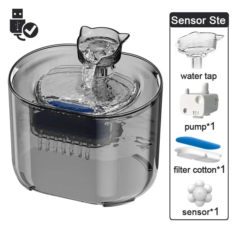 Cat Fountain Pets Water Fountain Cats Dispenser Auto Filter USB Electric Mute Cat Drinker Bowl Recirculate Filtring Drinker