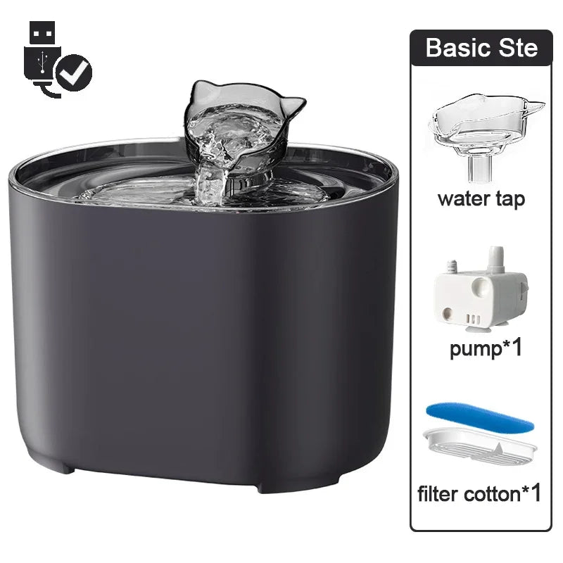 Cat Fountain Pets Water Fountain Cats Dispenser Auto Filter USB Electric Mute Cat Drinker Bowl Recirculate Filtring Drinker