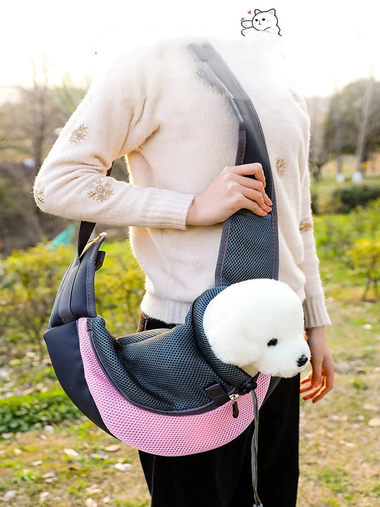 Popular pet backpack pet crossbody bag portable thickened material comfortable and breathable cat and dog pet supplies