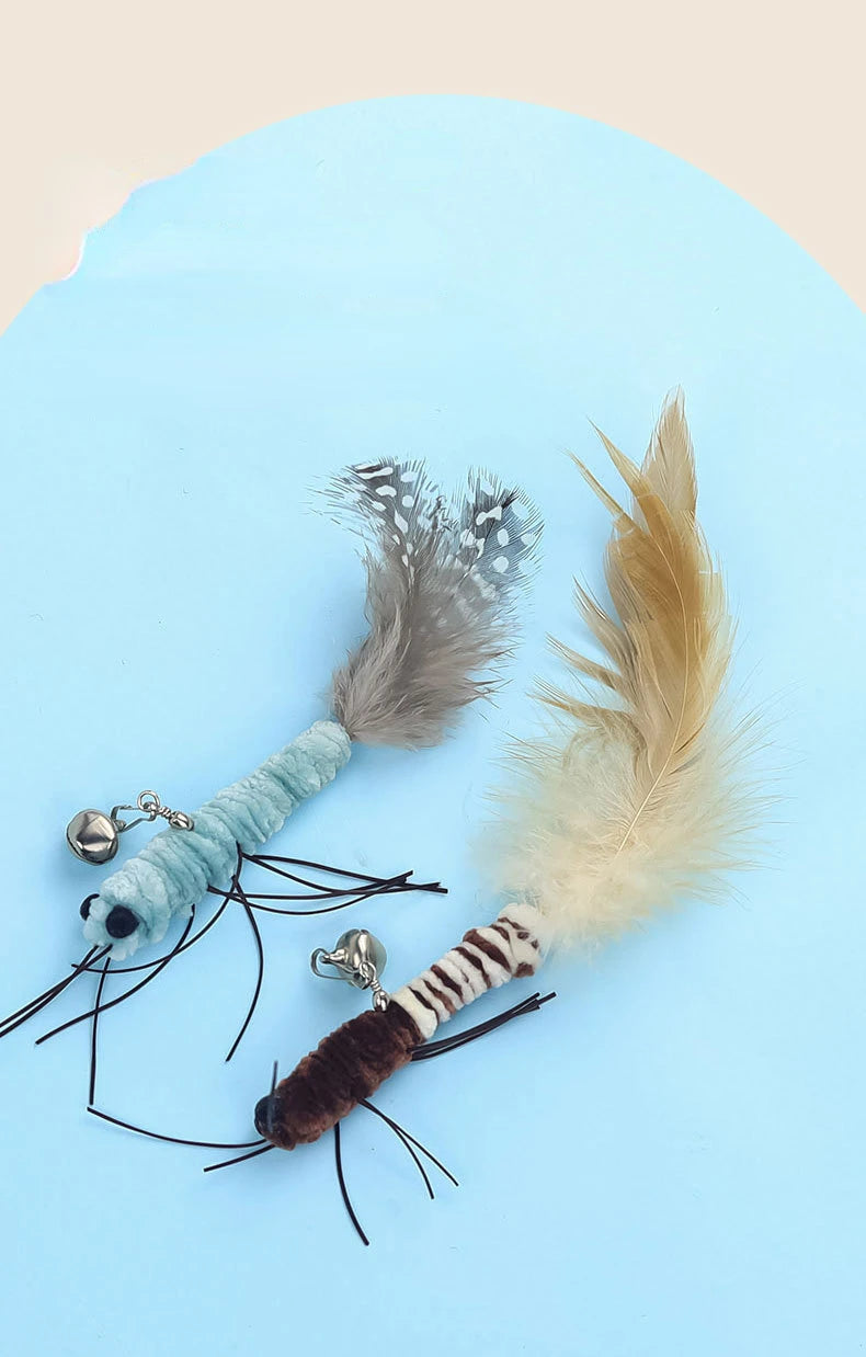 Dr.DC Teasing Cat Stick Head with or without Wire Stick Dragonfly Feather Cat Supplies Interactive Fun Pet Cat Toy Accessories