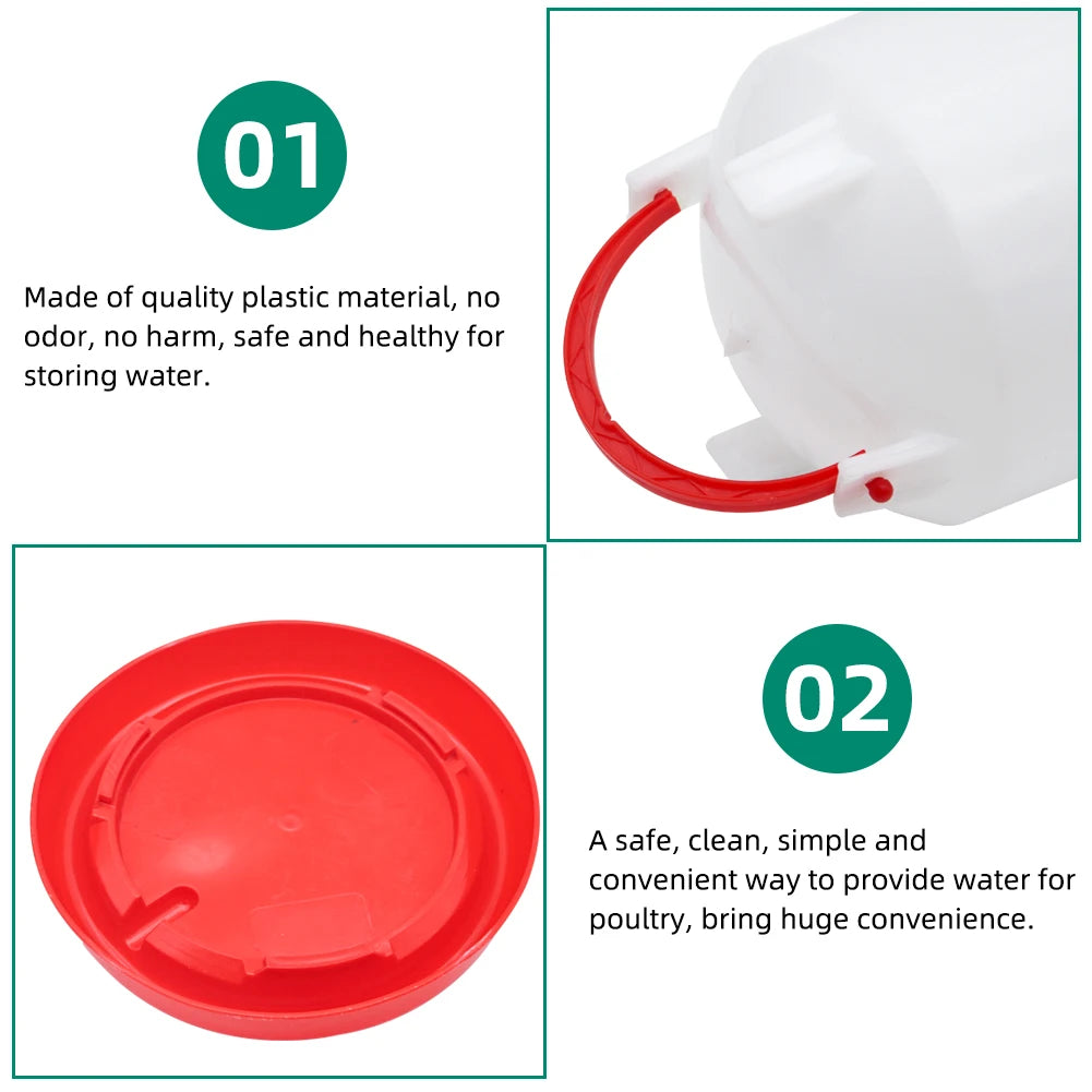 Plastic 1.5Kg/3Kg Chicken Feeder & Chicken Drinker Farm Animal Poultry Automatic Feeding Supplies Chicken Feed and Water Bucket