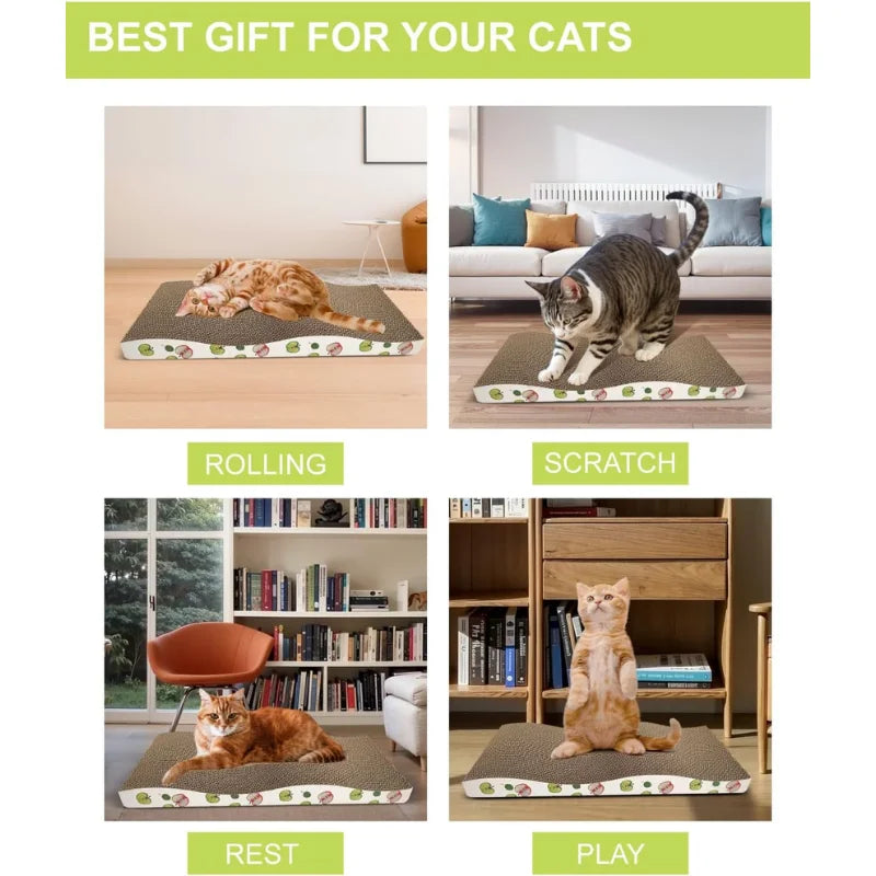 Cat scratching board cardboard cat scratching mat box for indoor cats scratching bed reversible durable with catnip
