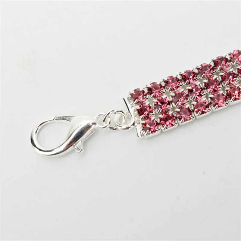 Bling Rhinestone Dog Collar Crystal Puppy Chihuahua Pet Dog Collars Leash For Small Medium Dogs Mascotas Accessories S M L Pink