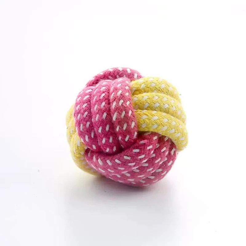 Nueva pelota de cuerda de color caramelo para mascotas, juguete para perros, mordedura de osito, juguete duradero para gatos