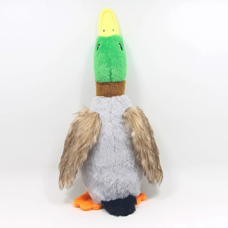 Plush Green Head Duck Squeaky Toy Realistic Wild Duck Design Chew-Resistant Durable Dog Toy for Puppies Interactive Pet Supplies