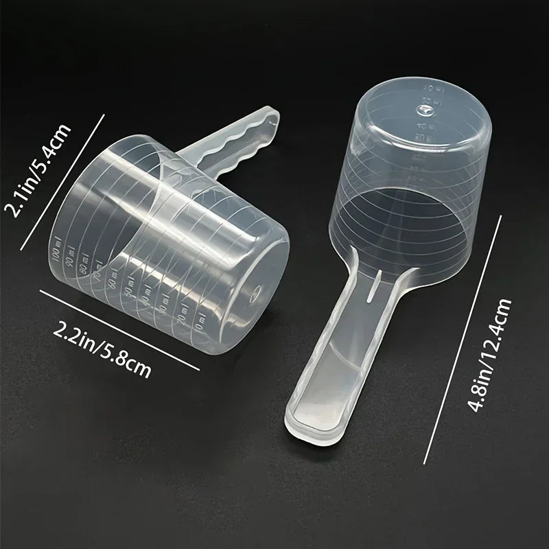 5Pcs 100ml Transparent Pet Measuring Spoons With Scale Dog Cat Feeding Shovel Tableware Pet Supplies Milk Powder Seasoning Scoop