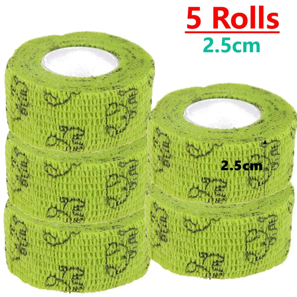 Pet Dog Cat Medical Breathable Elastic Bandage Non-woven Pet Self Adherent Wound Outdoor Retractable Sports Tape Dog Accessories