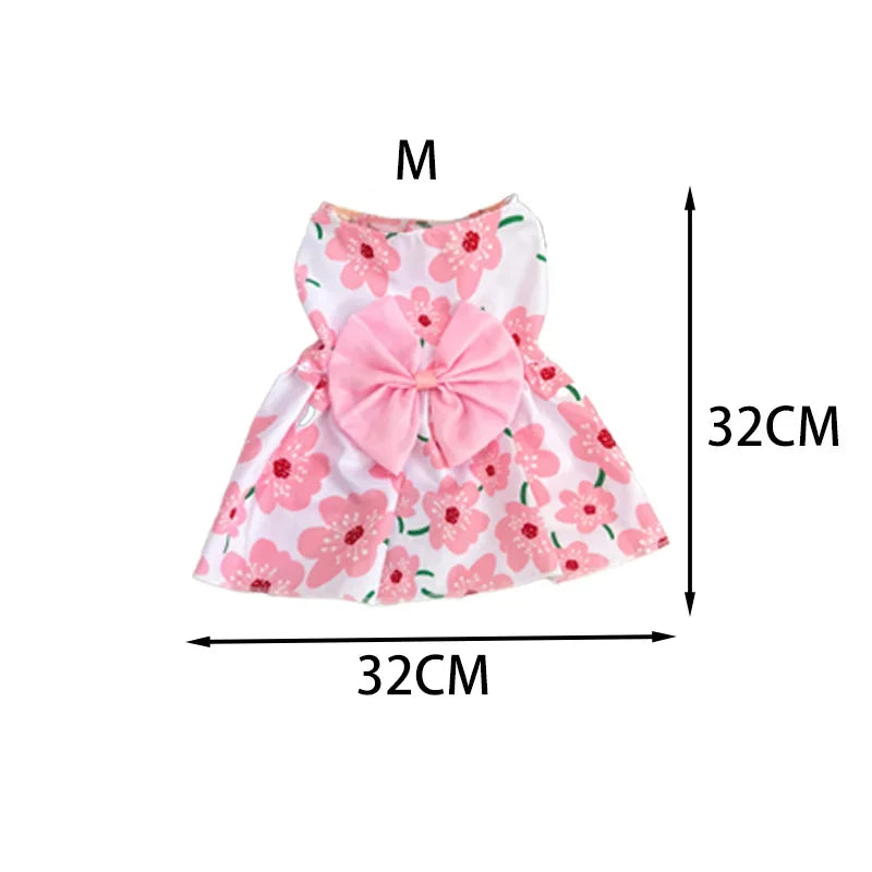 Puppy Skirt Spring Summer Dog Princess Dress Pet Skirt Cute Dog Dress Bow Lace for Small Medium Puppy Poodle Chihuahua Dog Cloth