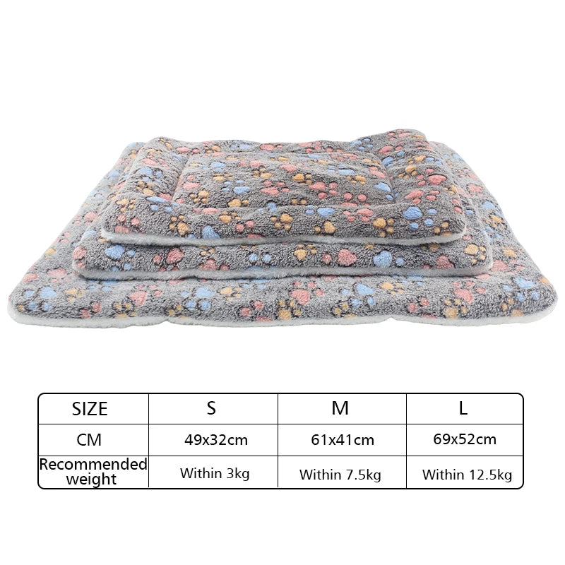 Flannel Thickened Dog Bed Mat Soft Pet Sleeping Mat for Dogs Cats Winter Warm Pet Blanket Home Square Dog Mat Dog Nest