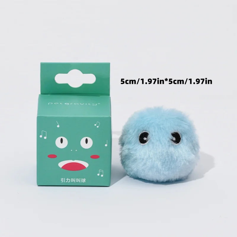 Pelota interactiva inteligente para gatos, juguete de peluche eléctrico con hierba gatera para entrenamiento, juguete con sonido táctil para mascotas, pelota de juguete con chirrido.