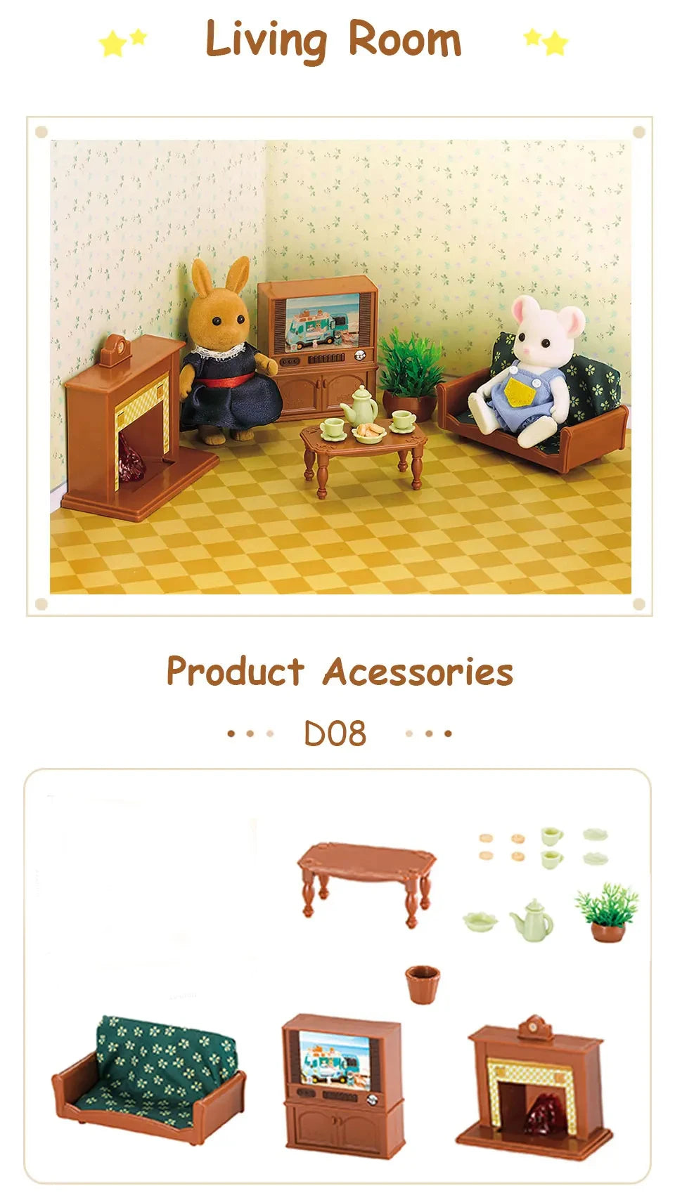 1:12 Miniature Furniture Forest Family Kitchen Toy Dining Table Dollhouse Accessories Bathroom Pretend Play For Girl Gifts Toys