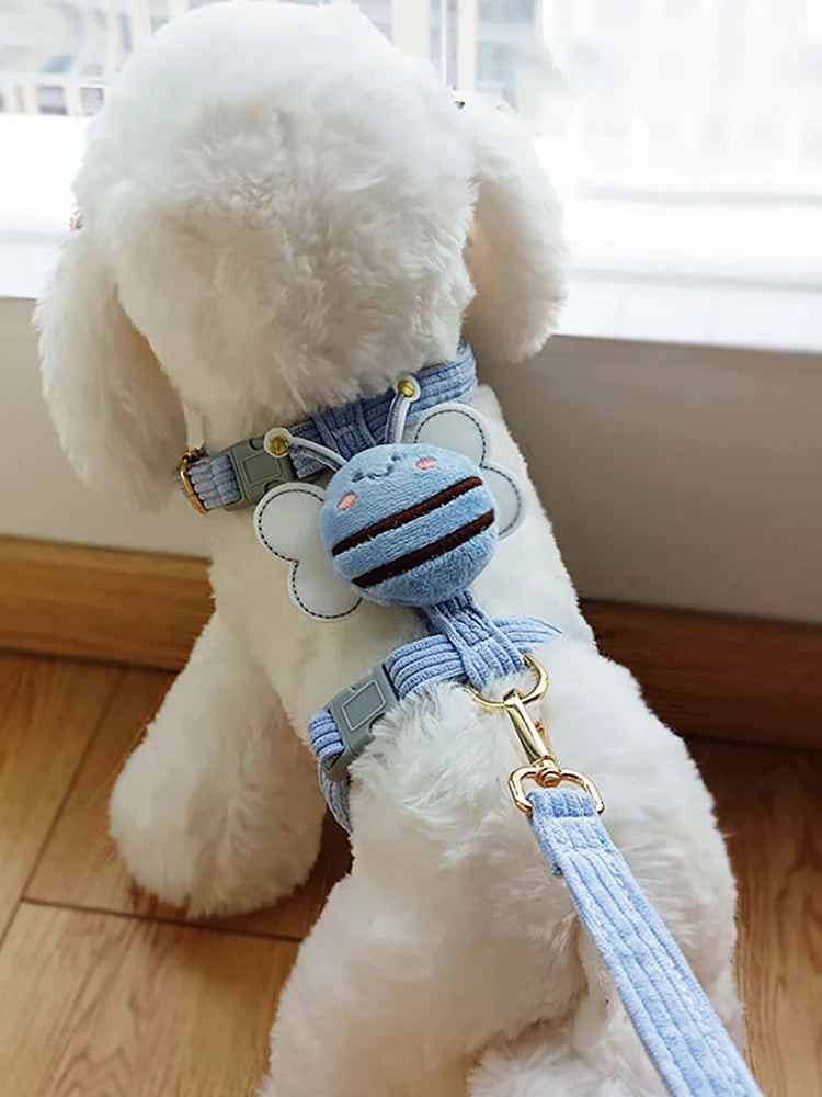 Pet Harnesses Leash Set Cute Bee Dog Cat Harnesses Soft Adjustable Outdoor Walking Anti-lost Puppy Cat Leash Pet Supplies