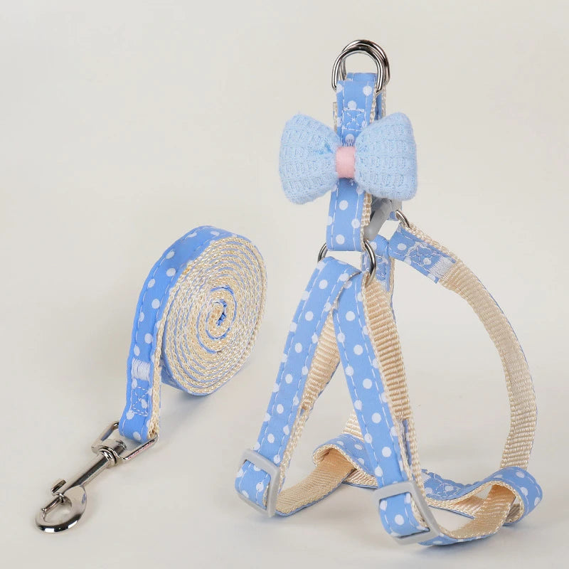 Dog Harness for Samll Medium Large Dogs Fashion Bow Puppy Harness Outdoor Walking Rope Pet Cat Harness Chihuahua Pet Supplies