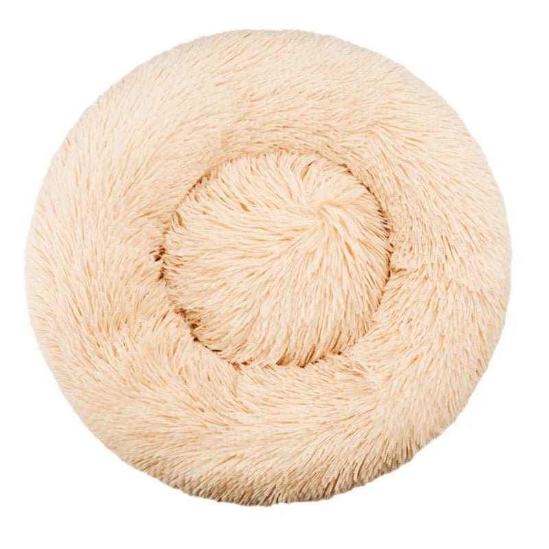 Cama redonda para perros, cálida y de invierno, para gatos, cesta de felpa, lavable, para perros pequeños, medianos y grandes, sofá para gatos.