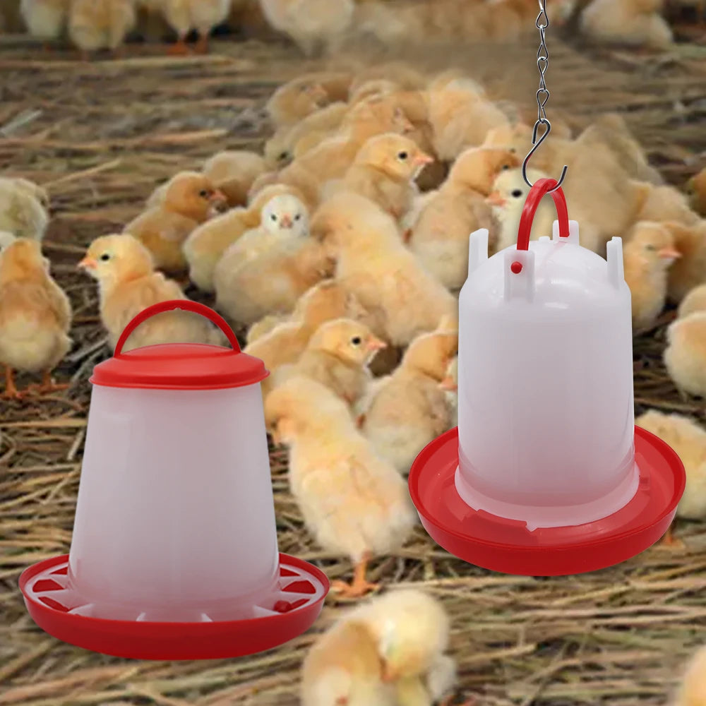 Plastic 1.5Kg/3Kg Chicken Feeder & Chicken Drinker Farm Animal Poultry Automatic Feeding Supplies Chicken Feed and Water Bucket