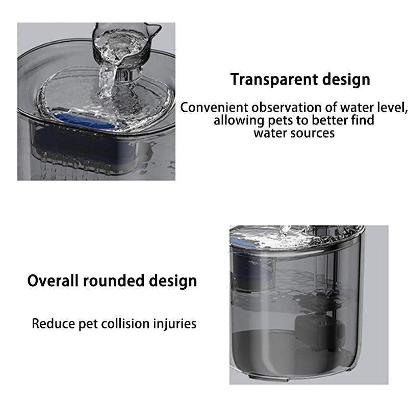 Cat Fountain Pets Water Fountain Cats Dispenser Auto Filter USB Electric Mute Cat Drinker Bowl Recirculate Filtring Drinker