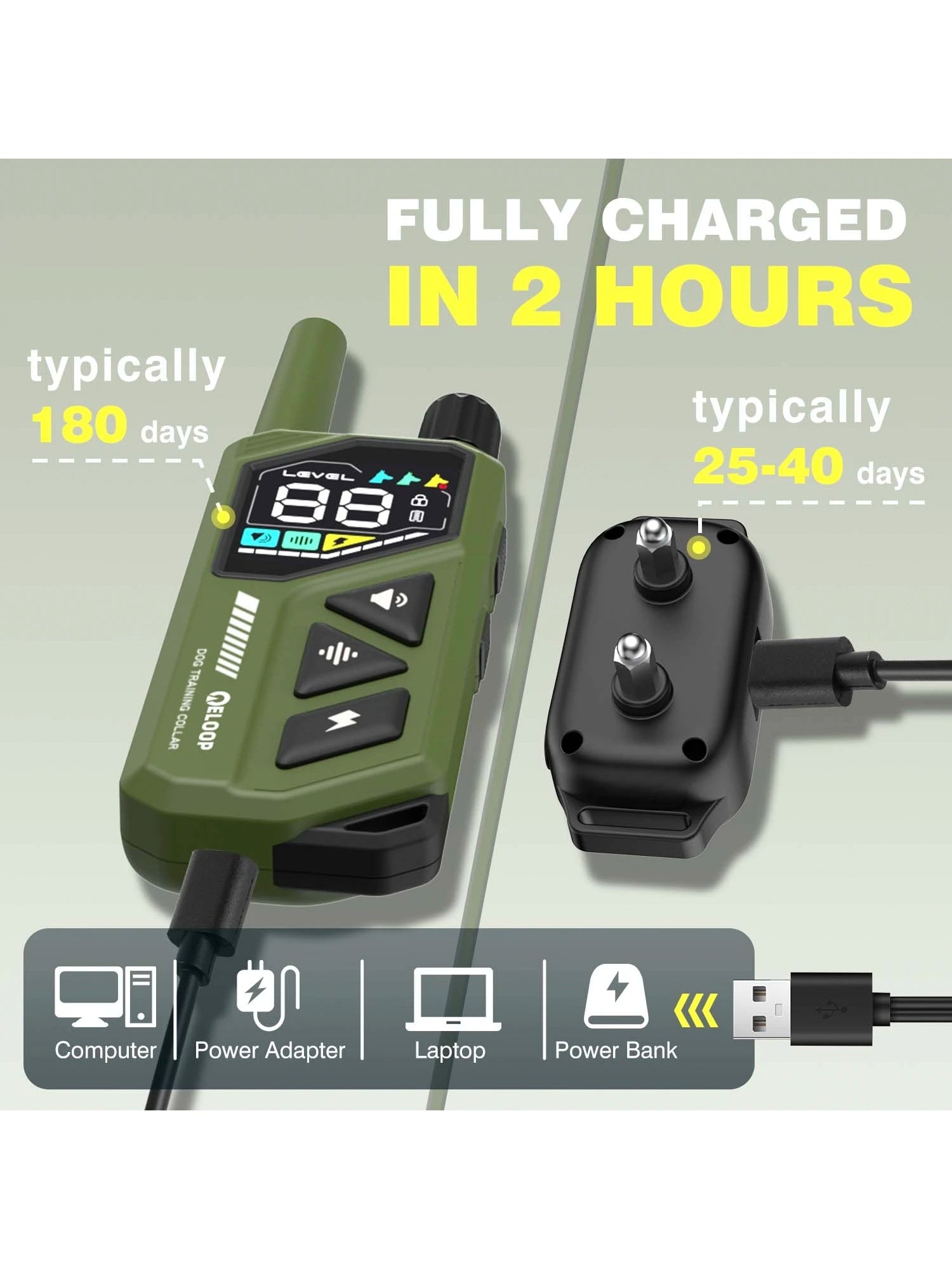 New AI Smart Dog Training Collar 3300Ft Anti-barking Device Electric Remote Control IPX7 Waterproof Pet Behavior Vibration Shock