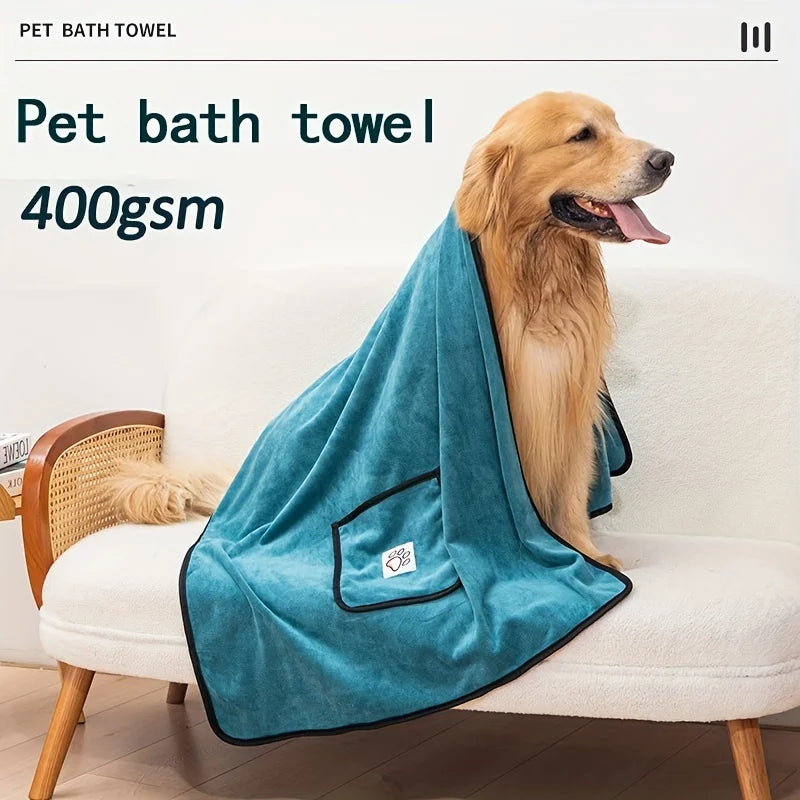Pet Dog Towels for Drying Dogs, Super Absorbent Soft Microfiber Pet Bath Grooming Towel for Large Medium Small Dogs and Cats & M
