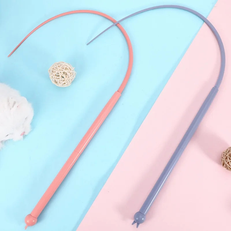 Silicone Cat Teaser Stick Simulation Mouse Tail Cat Interactive Bite Resistant Toy,Durable To Bite, Highly Entertaining