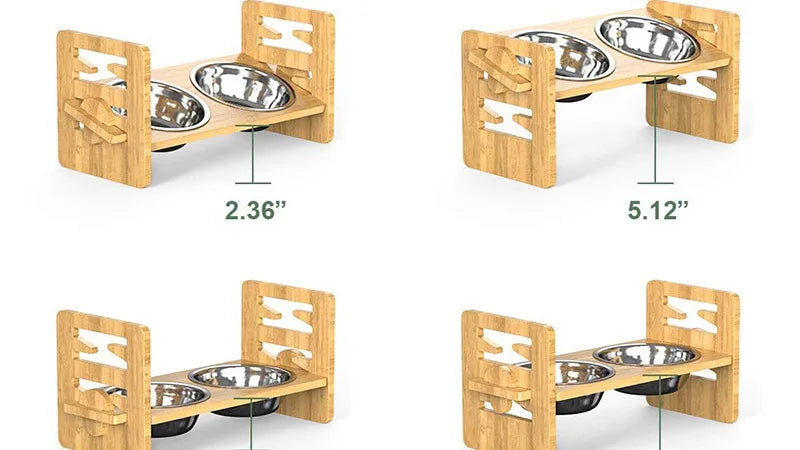 Pet supplies Stainless steel double bowl folding bowl stand Cat food bowl Dog food bowl