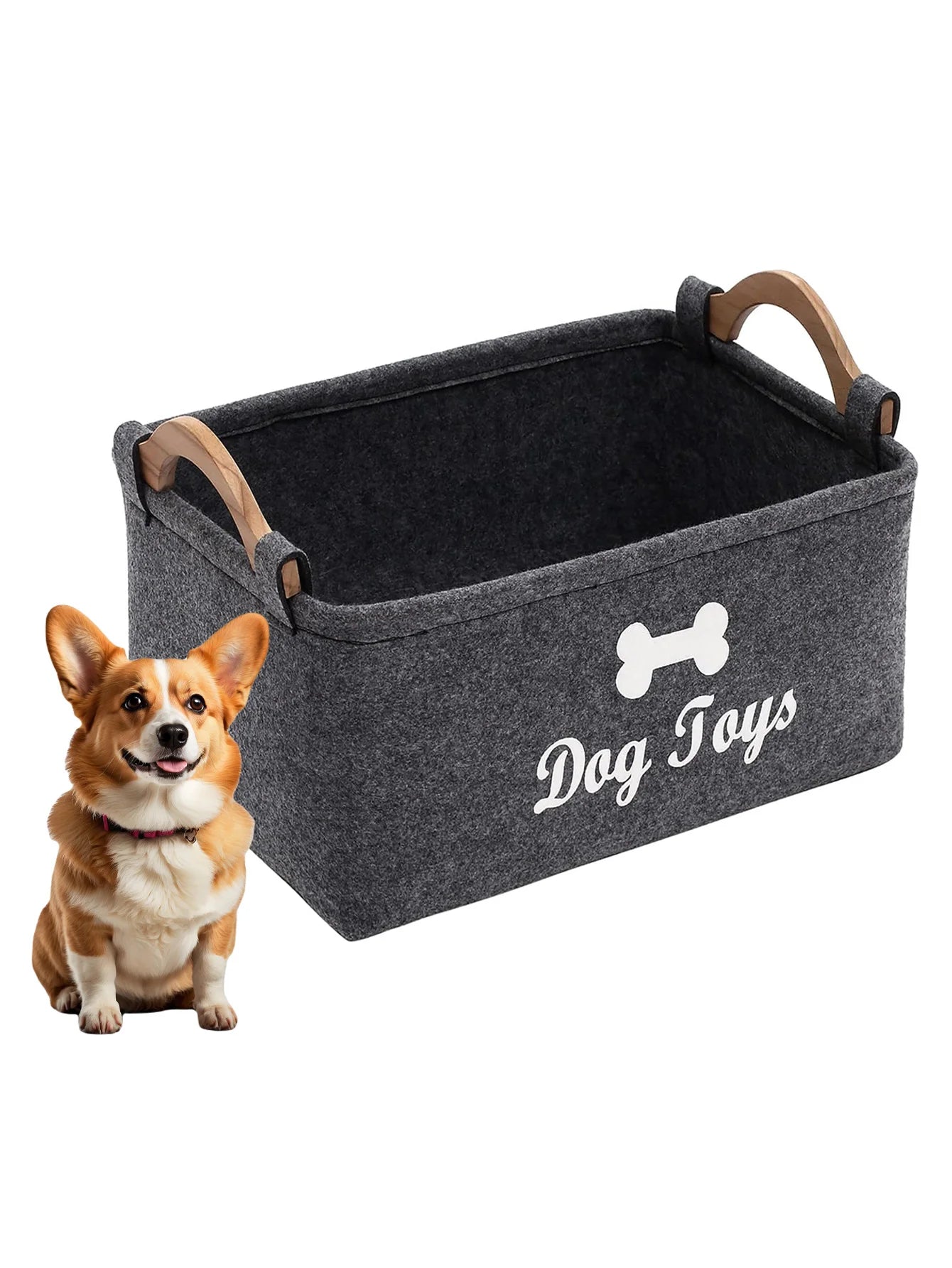 Pet Toy Box Felt Cat and Dog Toy Box Personalized Toy Organizer Box Toy Storage Box Clothes Storage Box Collar Storage
