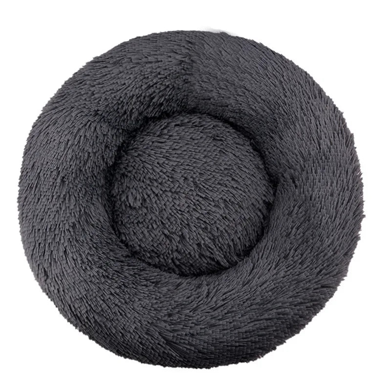Cama redonda para perros, cálida y de invierno, para gatos, cesta de felpa, lavable, para perros pequeños, medianos y grandes, sofá para gatos.