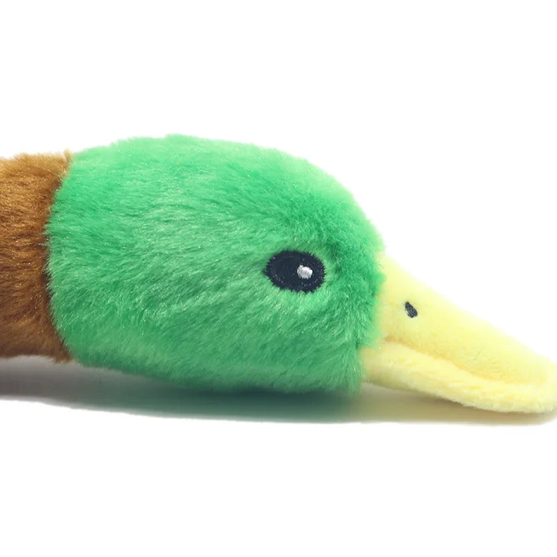 Plush Green Head Duck Squeaky Toy Realistic Wild Duck Design Chew-Resistant Durable Dog Toy for Puppies Interactive Pet Supplies