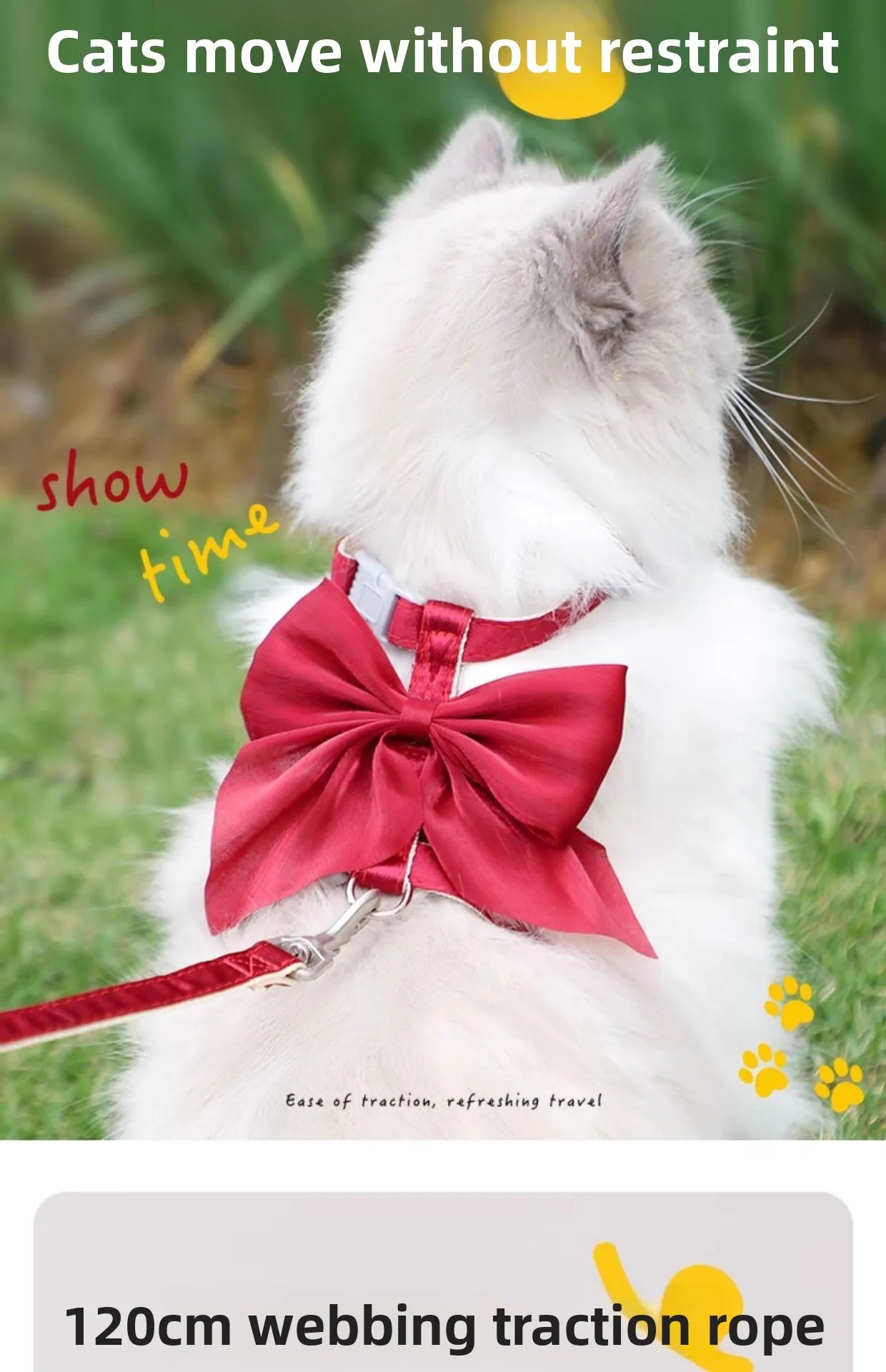 Adjustable Pet Harness with Traction Rope for Cat Kitten Puppy Rabbit Ferret Cute Cat Harness Leash Cat Harness Leash forWalking