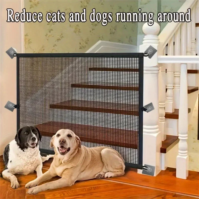 1Set Pet Barrier Fences Mesh Dog Gate Folding Stairs Entrance Separation Guard Portable Breathable Children Safety Playpen