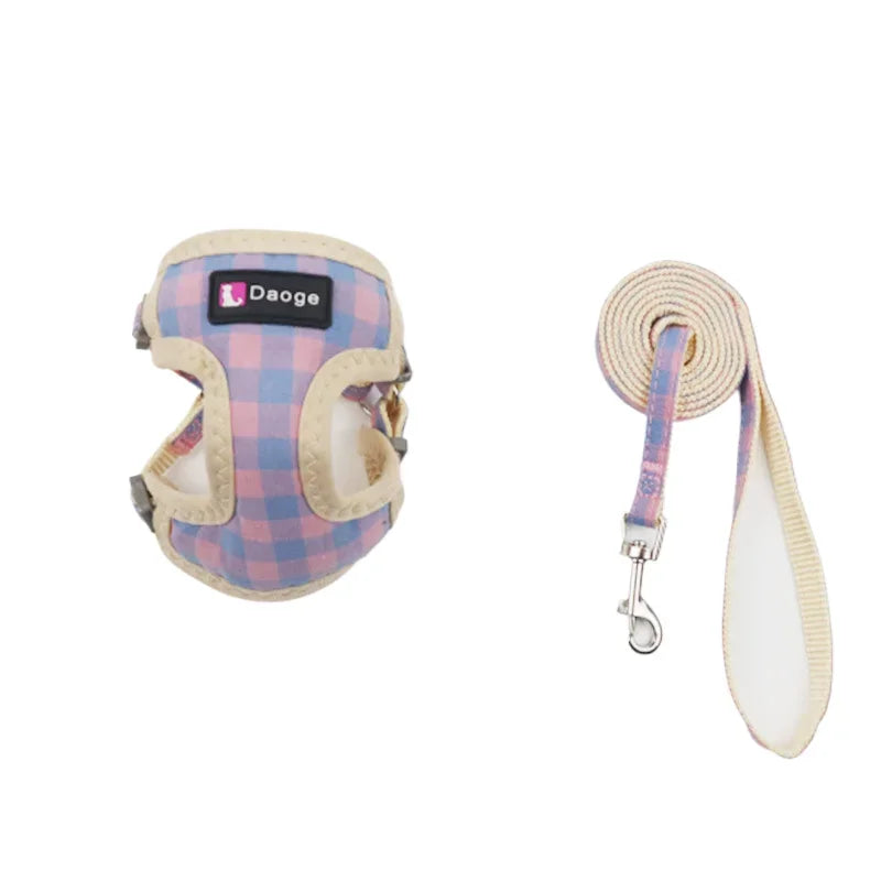 Pet Dog Harness No Pull Breathable Small Dog Harness and Leash Set Adjustable Chihuahua Pet Accessories Harness for Puppies
