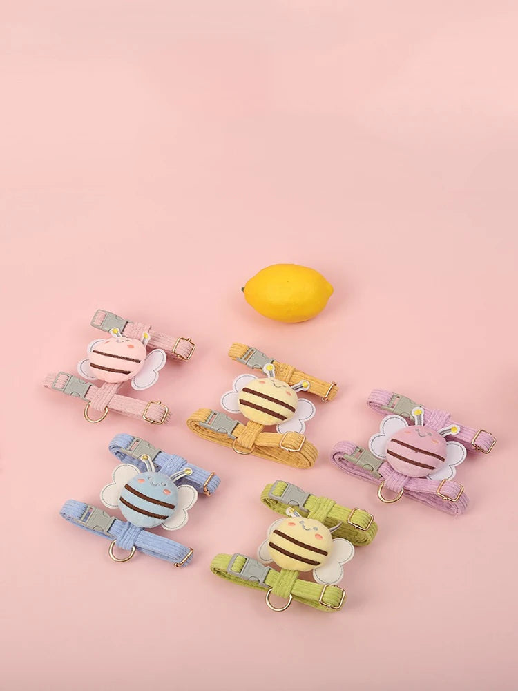 Pet chest and back lightweight cat chest and back fashionable cute little bee chest and back dog out door traction rope