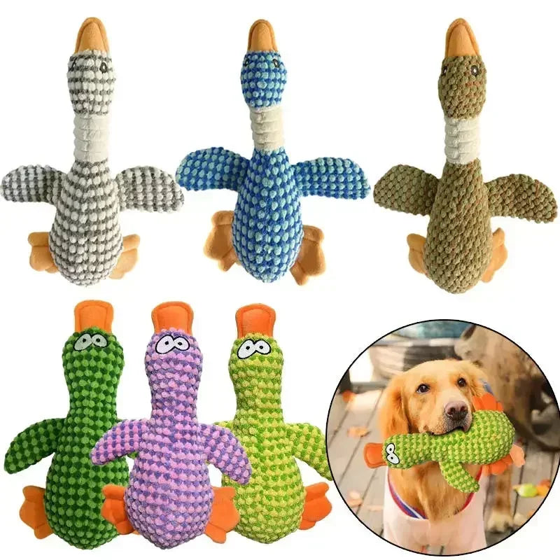 Cute toy dog plush animal toy wild goose chewing toy is suitable for small, medium and large dogs to clean their teeth.