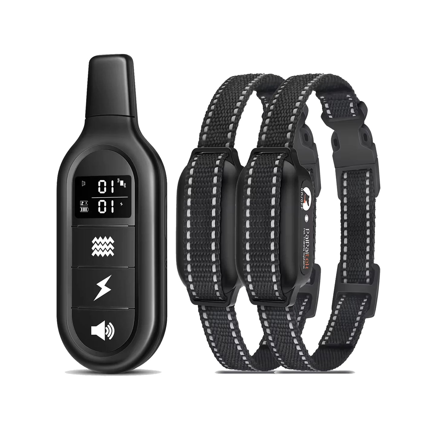 Electric Dog Training Collar Digital Rechargeable Remote Control Waterproof Vibrator Pet Dog Bark Stop Shock Collar for Dogs