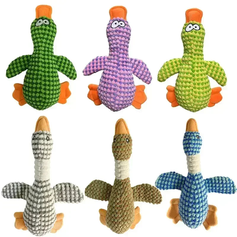 Cute toy dog plush animal toy wild goose chewing toy is suitable for small, medium and large dogs to clean their teeth.
