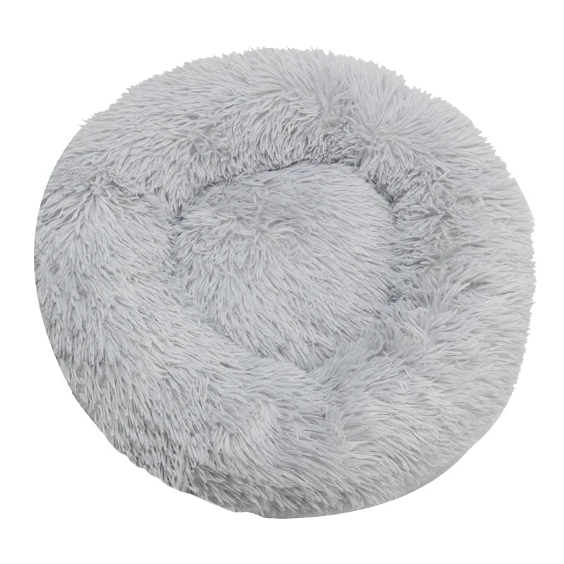 Cama redonda para perros, cálida y de invierno, para gatos, cesta de felpa, lavable, para perros pequeños, medianos y grandes, sofá para gatos.