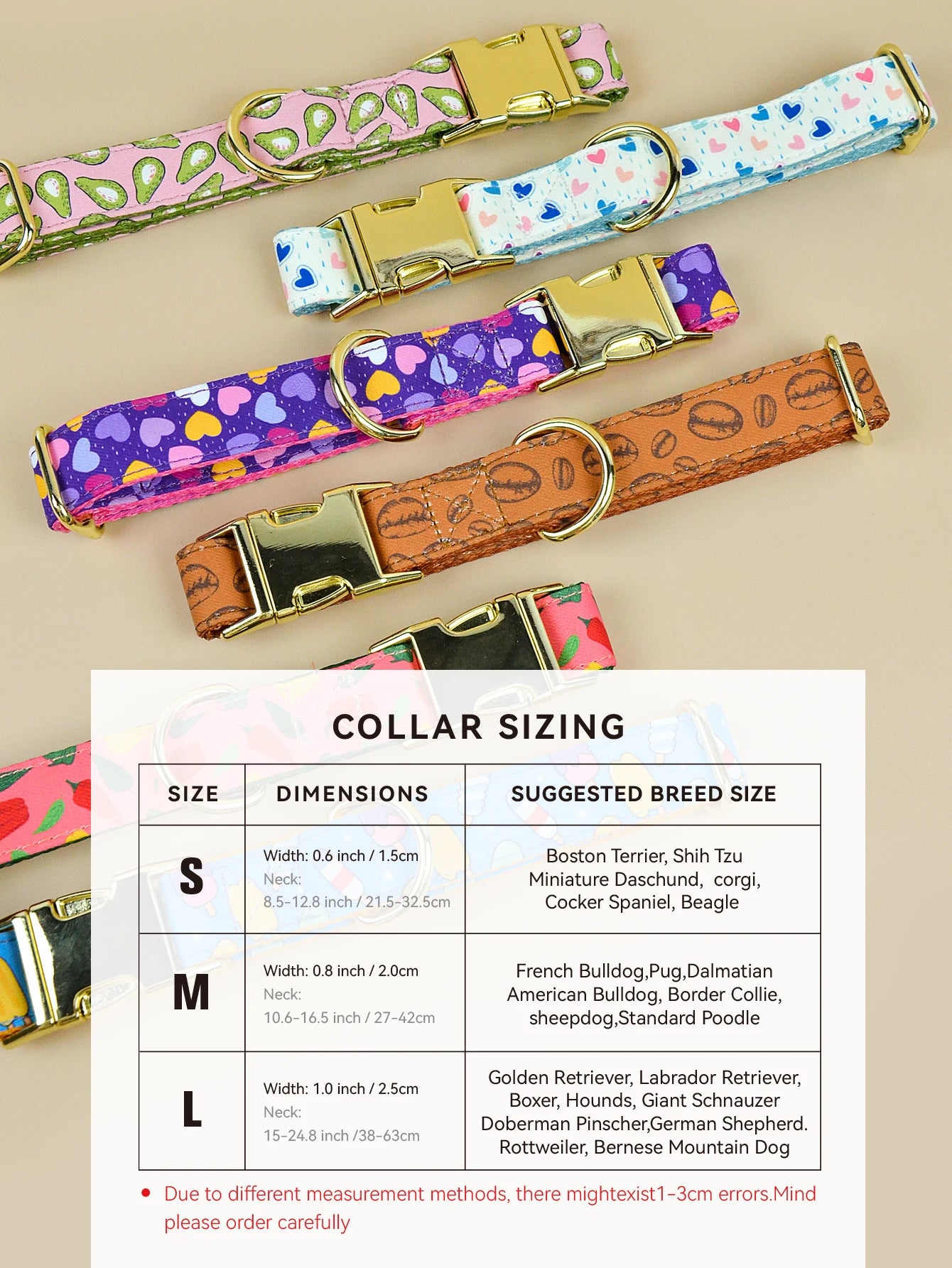 Valentine's Day and New Year Gifts For Medium Dog And Small Dog  Cute Pet Collar Double Sided Printed Pet Dog And Cat Collar