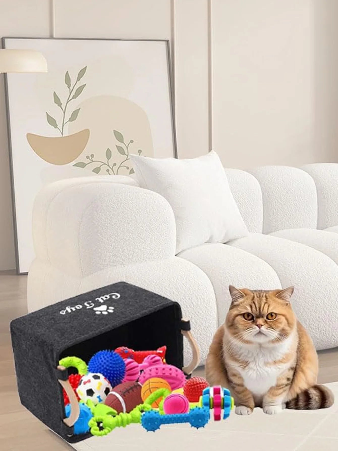 Pet Toy Box Felt Cat and Dog Toy Box Personalized Toy Organizer Box Toy Storage Box Clothes Storage Box Collar Storage
