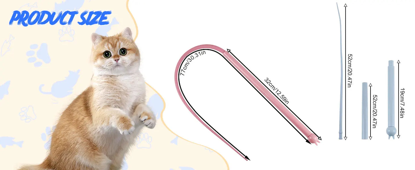Silicone Cat Teaser Stick Simulation Mouse Tail Cat Interactive Bite Resistant Toy,Durable To Bite, Highly Entertaining