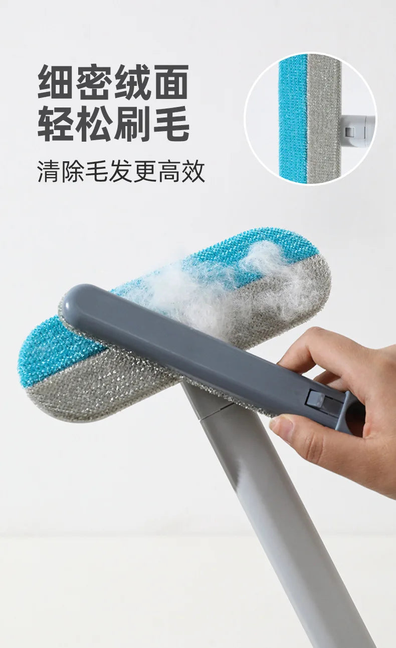 Long Handle Pet Hair Remover Brush Static Cat Hair Cleaner for Carpets Cat Trees Beds Ideal for Cat Furniture Cleaning