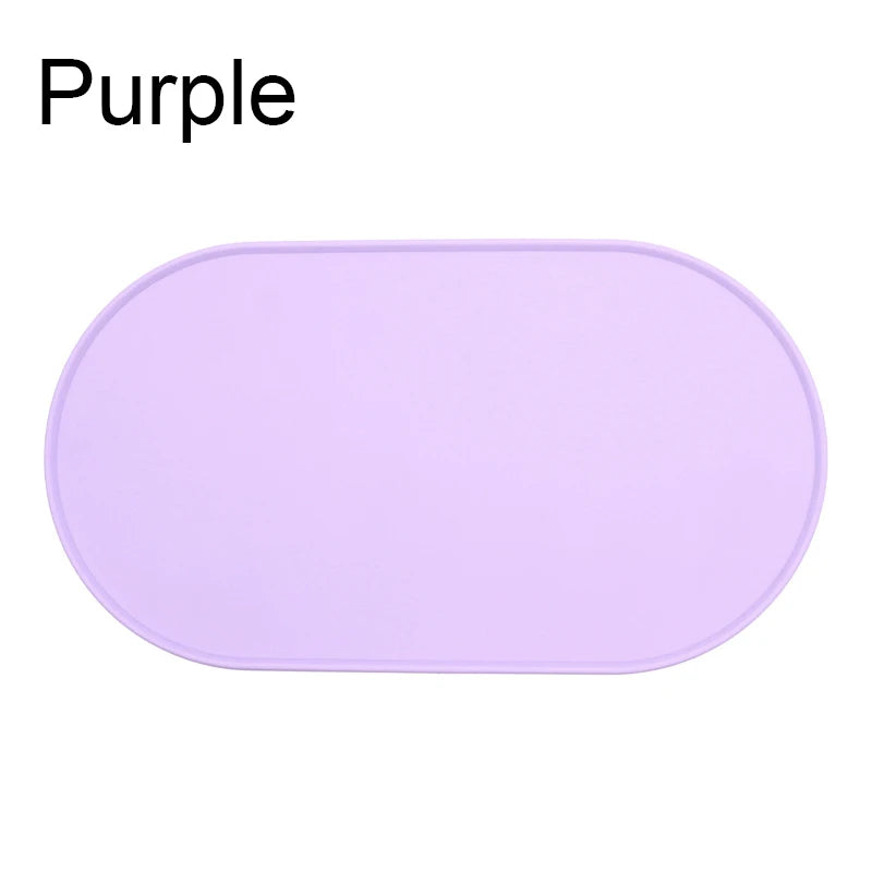 Dog Feed Mats Easy to Clean Non-Slip Pet Feeding Water Supplies Silicone Pet Bowl Mat Placemat Waterproof Prevent Spills
