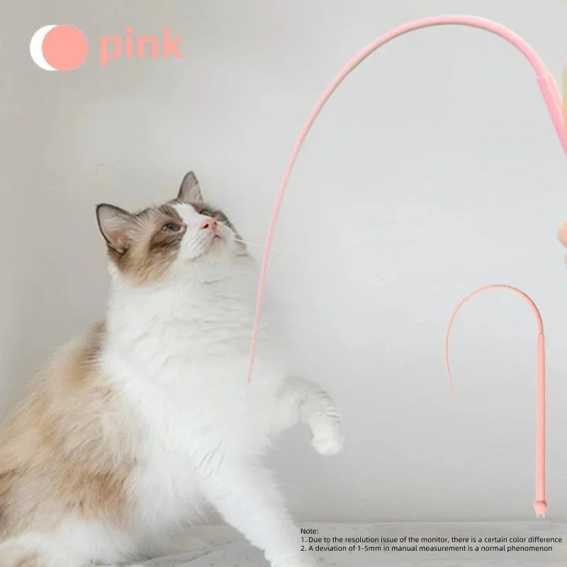 Silicone Cat Teaser Stick Simulation Mouse Tail Cat Interactive Bite Resistant Toy,Durable To Bite, Highly Entertaining